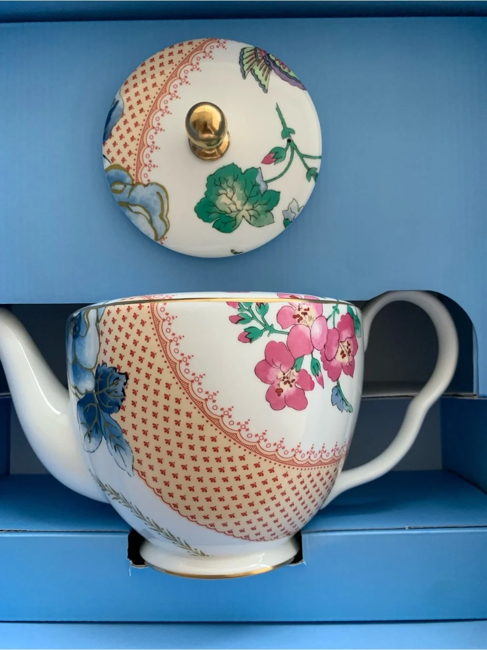 Wedgewood Butterfly bloom fine China teapot NWT